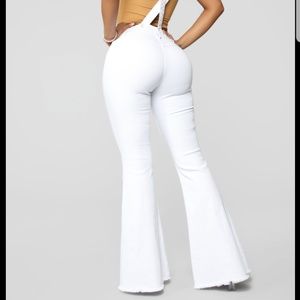White denim jumpsuit